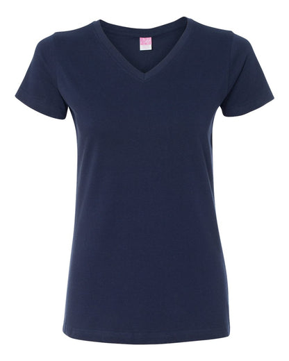 LAT Women's Fine Jersey V-Neck Tee 3507 #color_Navy