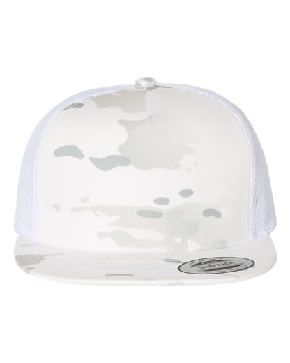 YP Classics Five-Panel Classic Trucker Cap 6006 #color_Multicam Alpine/ White