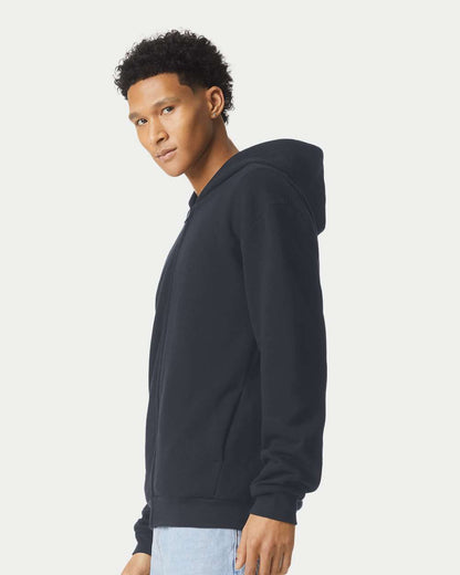 American Apparel Unisex ReFlex Fleece Full-Zip Hoodie Sweatshirt RF497 #colormdl_Black