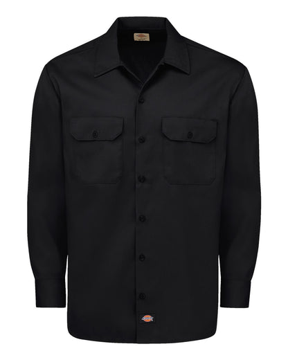 Dickies Men's Tall Long Sleeve Work Shirt 5574T #color_Black