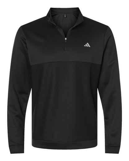 Adidas Ultimate365 Textured Quarter-Zip Pullover A2001 #color_Black