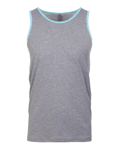 Next Level Cotton Muscle Tank 3633 #color_Heather Grey/ Cancun