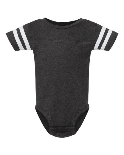 Rabbit Skins Infant Football Fine Jersey Bodysuit 4437 #color_Vintage Smoke/ White