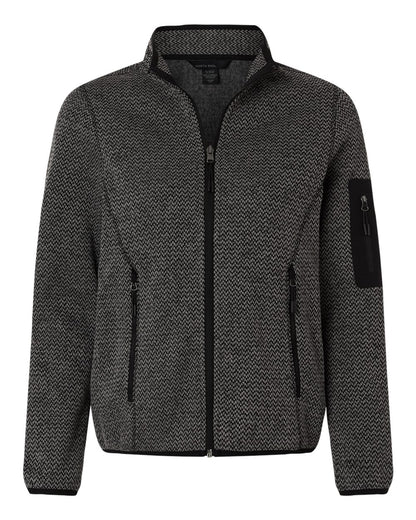 North End Women's Jasper Full-Zip Fleece Jacket NE730W #color_Black/ Grey