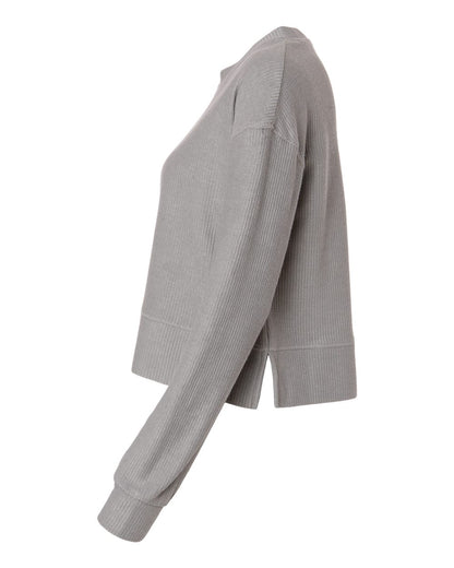 Boxercraft Women's Cropped Boxy Long Sleeve T-Shirt BW5102 #color_Oxford