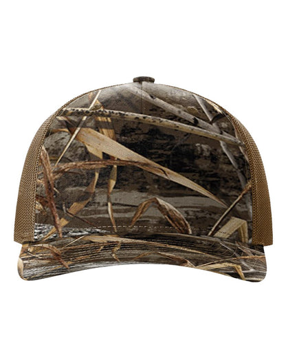 Richardson Five-Panel Printed Trucker Cap 112PFP #color_Realtree Max-7/ Buck