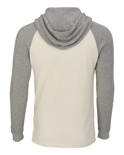 Boxercraft Unisex Waffle Knit Pullover Hooded Long Sleeve T-Shirt BM3702 #color_Natural/ Oxford Heather