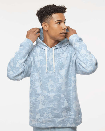 J. America Men's Triblend Fleece Hooded Sweatshirt 8871 #colormdl_Chambray Aloha Triblend