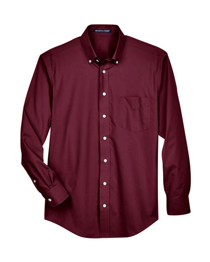 Devon & Jones Men's Crown Collection® Broadcloth Woven Dress Shirt D620 #color_Burgundy