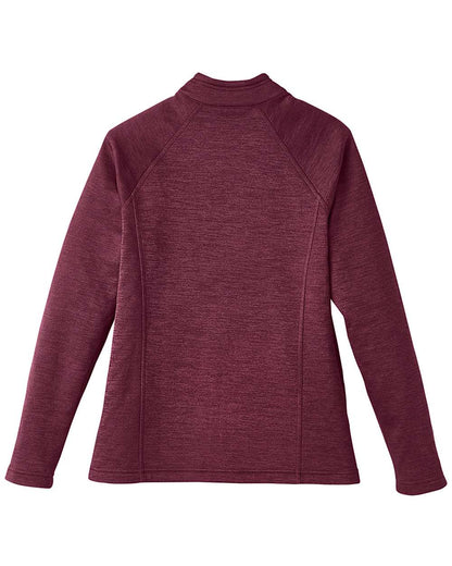 North End Women's Flux 2.0 Full-Zip Jacket NE712W #color_Burgundy Heather/ Olympic Blue