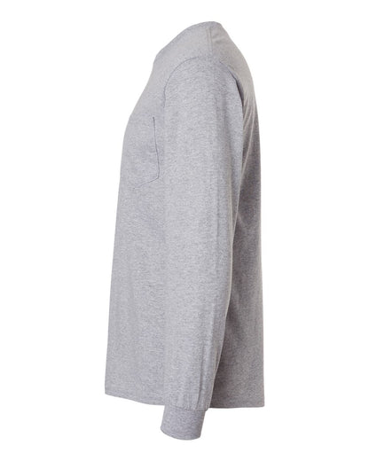 Gildan Unisex Ultra Cotton® Long Sleeve Pocket T-Shirt 2410 #color_Sport Grey