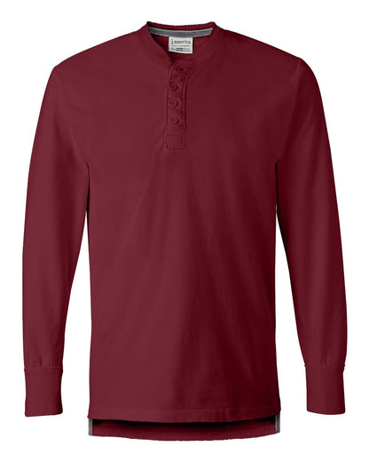 J. America Men's Vintage Brushed Jersey Henley 8244 #color_Simply Red