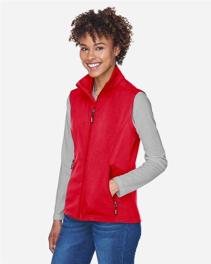CORE365 Women's Cruise Two-Layer Fleece Bonded Soft Shell Vest CE701W #colormdl_Classic Red