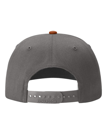 Richardson Twill Back Trucker Cap 312 #color_Heather Grey/ Charcoal/ Dark Orange