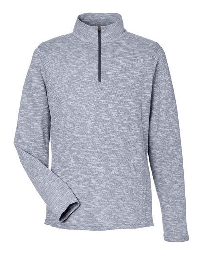 North End Men's Eclipse Jacquard Quarter-Zip Pullover NE415 #color_Classic Navy Heather