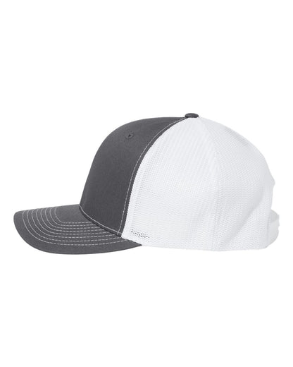 Richardson 112+ R-Flex Adjustable Trucker Cap 112PL #color_Charcoal/ White
