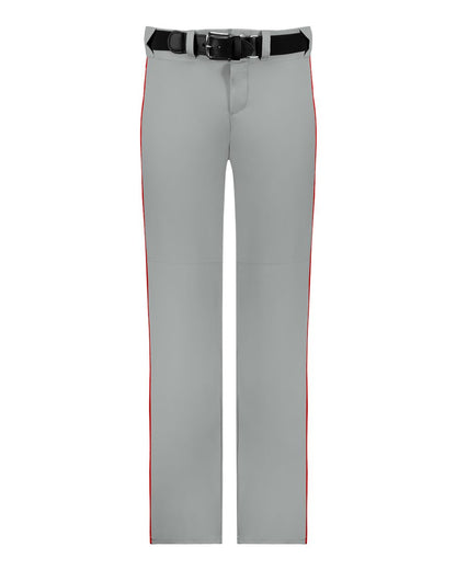 Alleson Athletic Youth Baseball Pants With Braid 605WLBY #color_Grey/ Red
