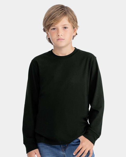 Next Level Youth Cotton Long Sleeve T-Shirt 3311 #colormdl_Black