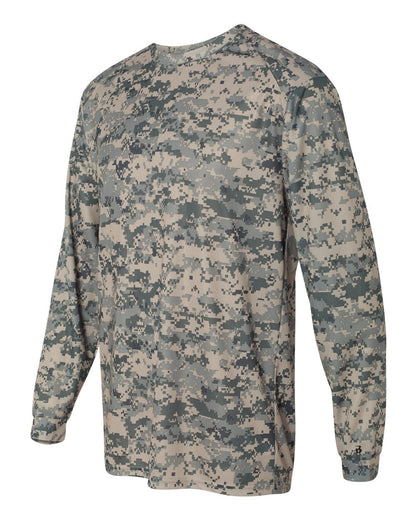 Badger Men's Digital Camo Long Sleeve T-Shirt 4184 #color_Sand Digital