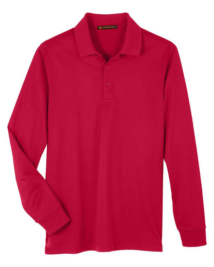 Harriton Men's Advantage Snag Protection Plus IL Long Sleeve Polo M348L #color_Red