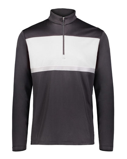 Holloway Men's Dry-Excel™ Prism Bold Quarter-Zip Pullover 222591 #color_Black/ White