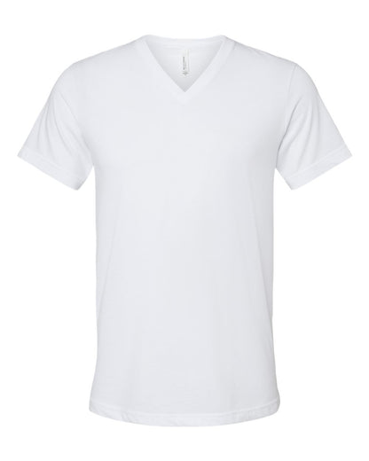 BELLA + CANVAS Heather CVC V-Neck Tee 3005CVC #color_Solid White Blend