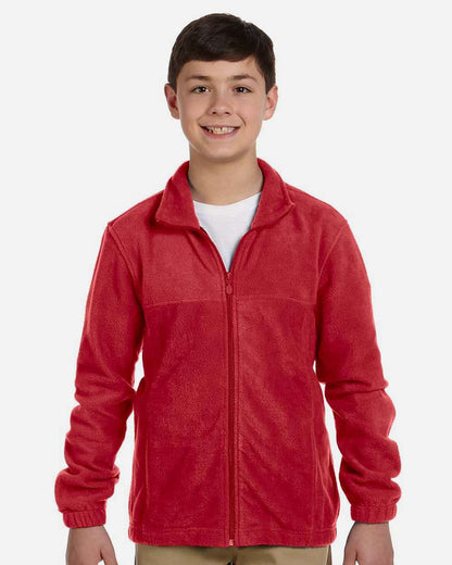 Harriton Youth Full-Zip Fleece M990Y #colormdl_Red