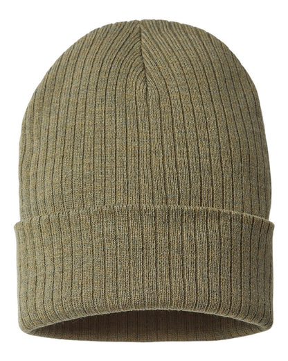 Atlantis Headwear Sustainable Rib Cuffed Beanie RIO #color_Olive