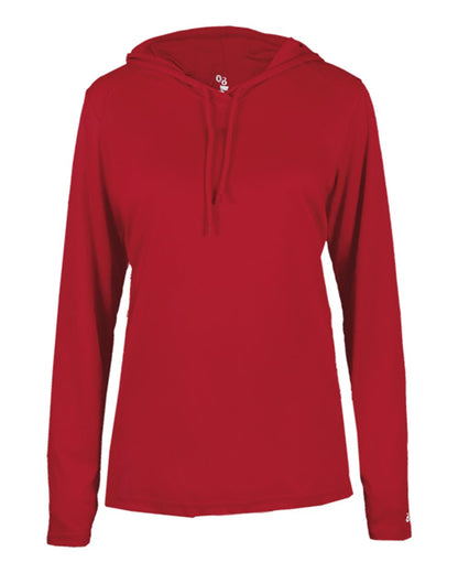 Badger Women's B-Core Long Sleeve Hooded T-Shirt 4165 #color_Red