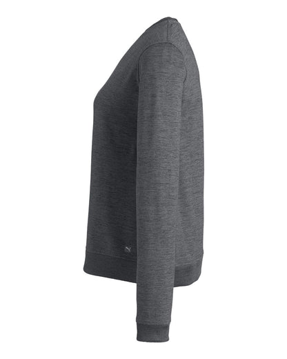 Puma Golf Women's Cloudspun Crewneck Sweatshirt 599267 #color_Puma Black Heather