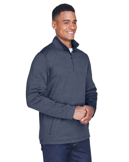 Devon & Jones Men's Newbury Mélange Fleece Quarter-Zip Pullover DG798 #colormdl_Navy Heather
