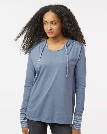 MV Sport Women's Heathered Jersey Hooded Tunic W19439 #colormdl_Stonewash
