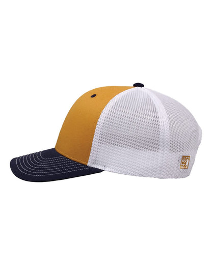The Game Everyday Trucker Cap GB452E #color_Mustard Yellow/ Navy/ White