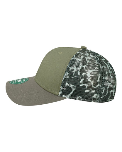 LEGACY Mid-Pro Snapback Trucker Cap MPS #color_Olive/ Grey/ Grey Camo