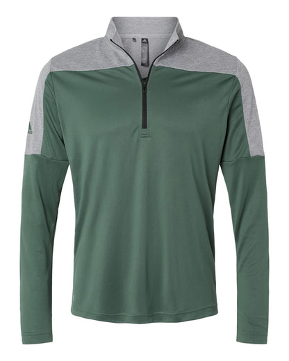 Adidas Lightweight Quarter-Zip Pullover A552 #color_Green Oxide/ Grey Three Melange