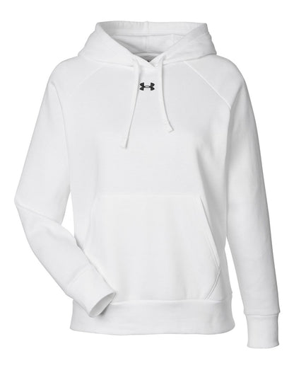 Under Armour Women's Rival Fleece Hooded Sweatshirt 1379500 #color_White/ Black