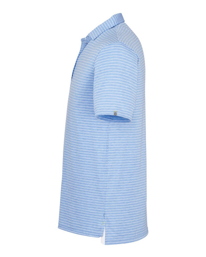TASC Performance Inc Men's Cloud Lightweight Polo Brookline Stripe TM546Y #color_Polar Heather/ White