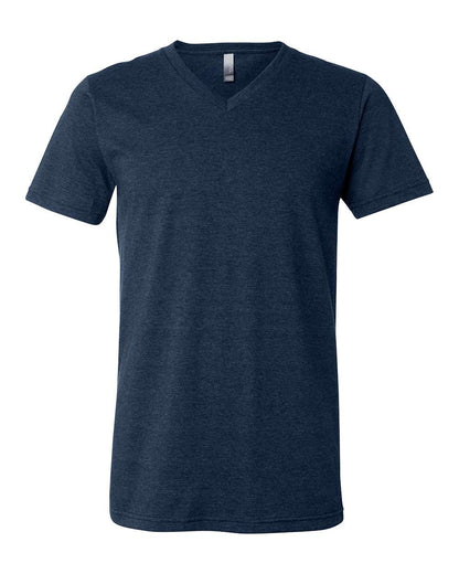 BELLA + CANVAS Unisex Heather CVC V-Neck Tee 3005CVC #color_Heather Navy