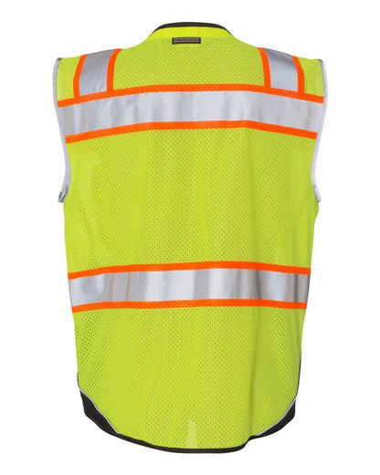Kishigo Unisex Premium Black Series® Black Bottom Class 2 Vest 1515-1516 #color_Lime