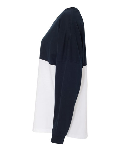 J. America Unisex Game Day Jersey Long Sleeve T-Shirt 8229 #color_Navy/ White