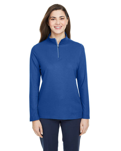 CORE365 Women's Fusion ChromaSoft™ Pique Quarter-Zip Pullover CE405W #colormdl_True Royal