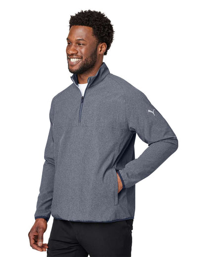 Puma Golf Men's Coastal Woven Quarter-Zip Pullover 538931 #colormdl_Navy Blazer Heather