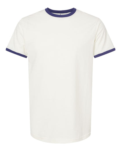 Tultex Fine Jersey Ringer T-Shirt 246 #color_Vintage White/ Inked India