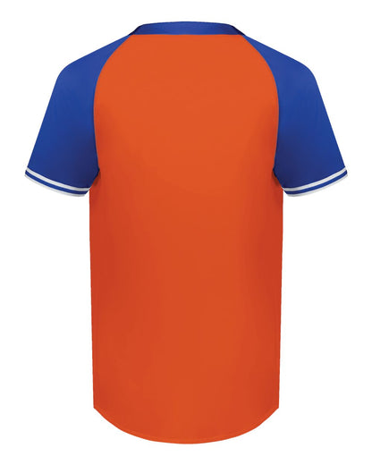 Augusta Sportswear Cutter Henley Jersey 6905 #color_Orange/ Royal