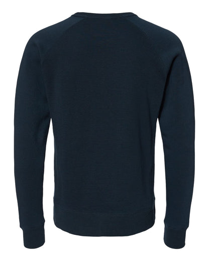 J. America Men's Ripple Fleece Raglan Crewneck Sweatshirt 8707 #color_Navy