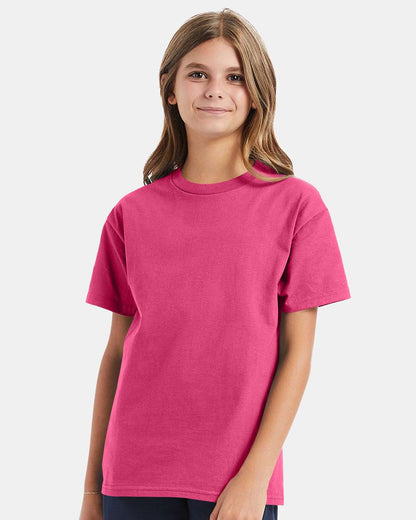 Hanes Authentic Youth T-Shirt 5450 #colormdl_Wow Pink