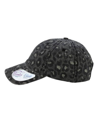 Infinity Her Women's Garment-Washed Fashion Print Cap HATTIE #color_Black Leopard