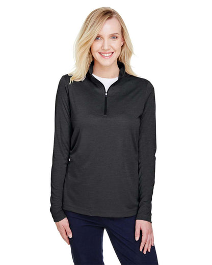 Team 365 Women's Zone Sonic Heather Performance Quarter-Zip Pullover TT31HW #colormdl_Black Heather