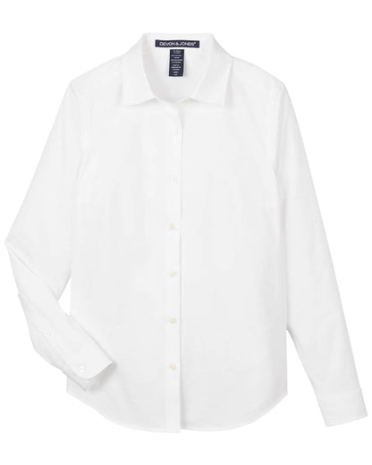 Devon & Jones Women's CrownLux Performance® Spencer Poplin Dress Shirt DG505W #color_White