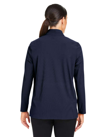Devon & Jones Women's CrownLux Performance® Windsor Welded Quarter-Zip Pullover DG410W #colormdl_Navy